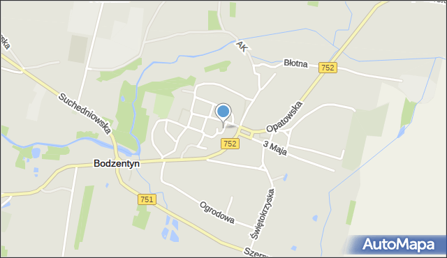 Bodzentyn, Mała, mapa Bodzentyn