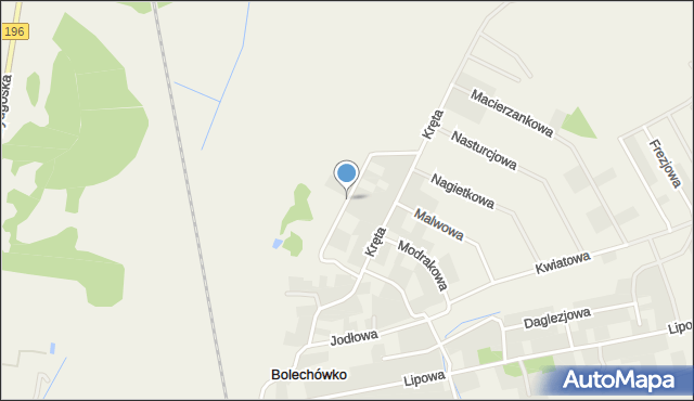 Bolechówko, Magnoliowa, mapa Bolechówko