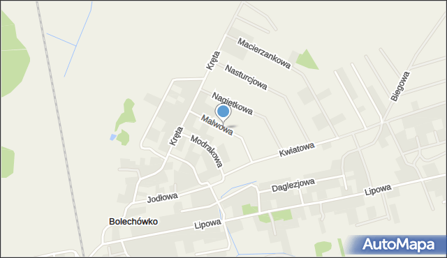 Bolechówko, Malwowa, mapa Bolechówko