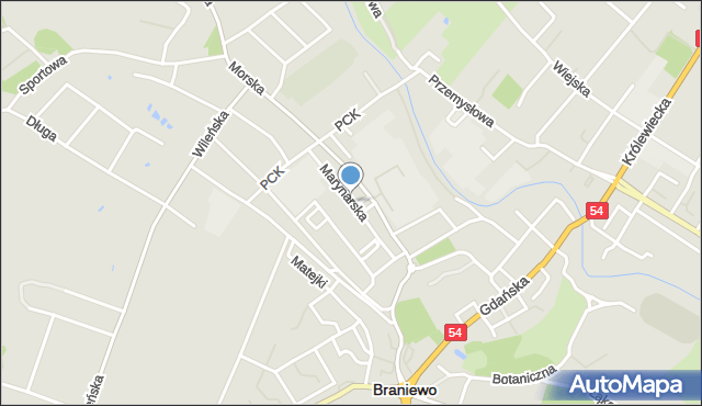 Braniewo, Marynarska, mapa Braniewo