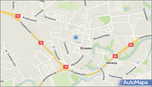 Brzesko, Matejki Jana, mapa Brzesko