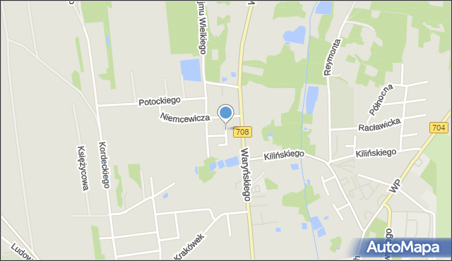 Brzeziny, Małachowskiego Stanisława, mapa Brzeziny
