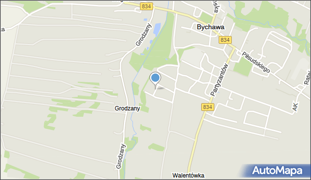 Bychawa, Makuszyńskiego Kornela, mapa Bychawa