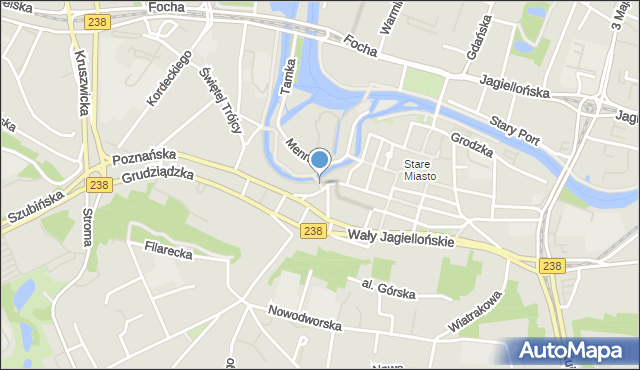 Bydgoszcz, Magiczne Schodki, mapa Bydgoszczy