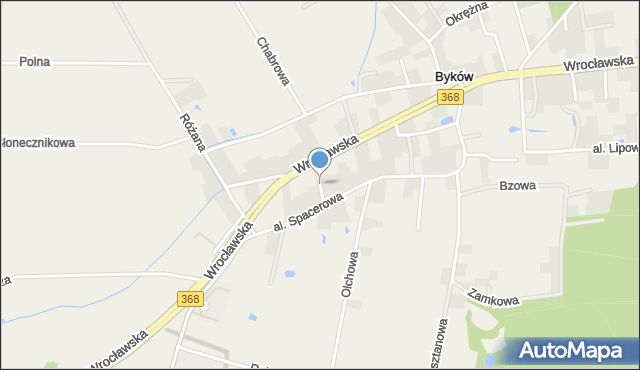 Byków, Malinowa, mapa Byków