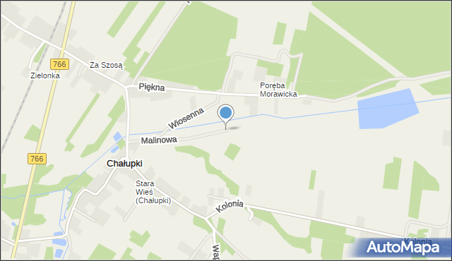 Chałupki gmina Morawica, Malinowa, mapa Chałupki gmina Morawica