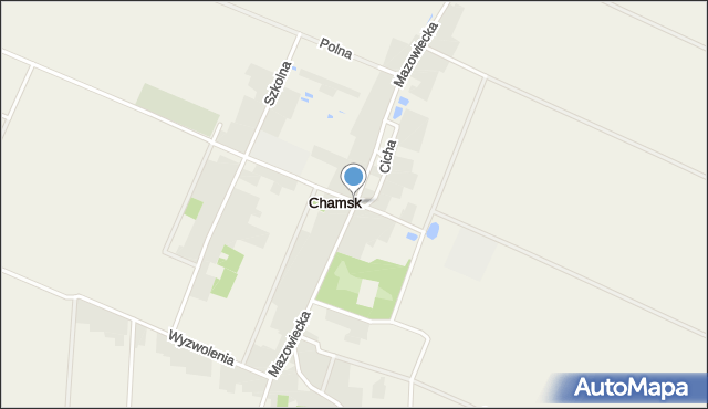 Chamsk, Mazowiecka, mapa Chamsk