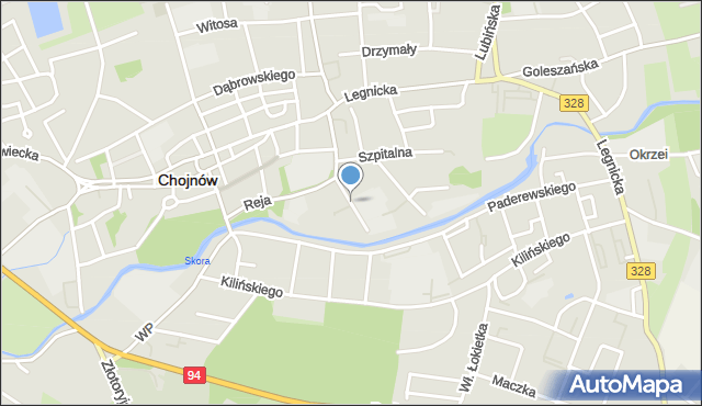 Chojnów powiat legnicki, Matejki Jana, mapa Chojnów powiat legnicki