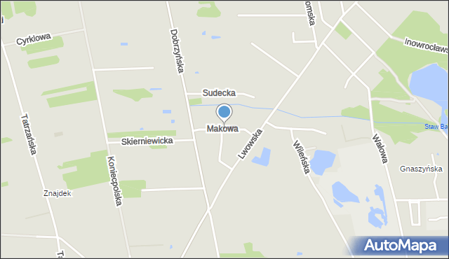 Częstochowa, Makowa, mapa Częstochowy