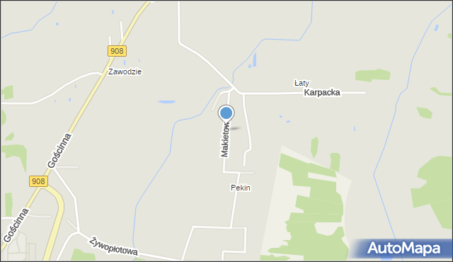 Częstochowa, Makietowa, mapa Częstochowy