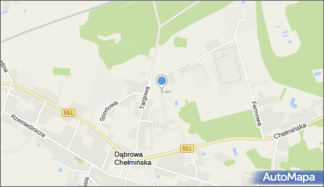 Dąbrowa Chełmińska, Malinowa, mapa Dąbrowa Chełmińska