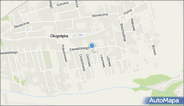 Długołęka powiat wrocławski, Magnoliowa, mapa Długołęka powiat wrocławski