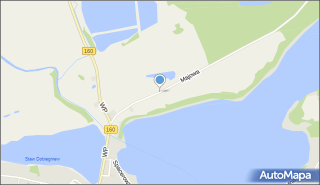 Dobiegniew powiat strzelecko-drezdenecki, Majowa, mapa Dobiegniew powiat strzelecko-drezdenecki