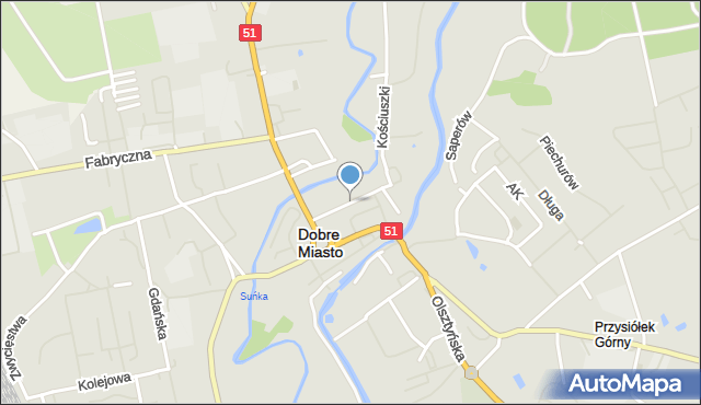 Dobre Miasto, Malczewskiego, mapa Dobre Miasto