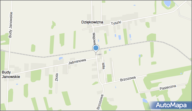 Dziękowizna, Majowa, mapa Dziękowizna