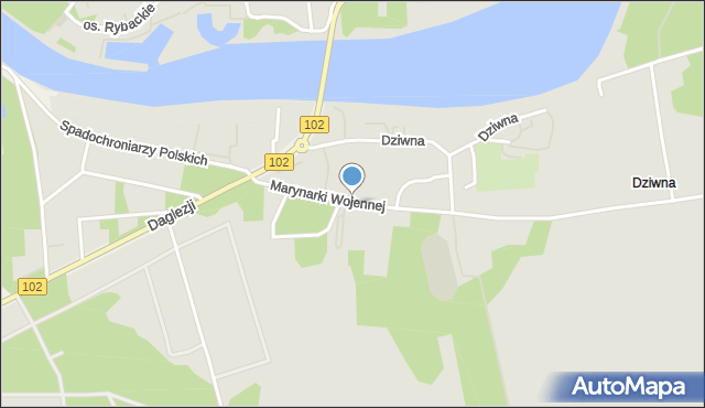 Dziwnów, Marynarki Wojennej, mapa Dziwnów