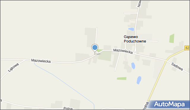 Gąsewo Poduchowne, Mazowiecka, mapa Gąsewo Poduchowne