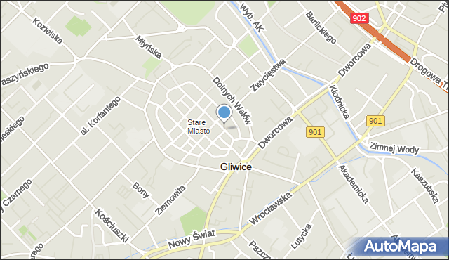 Gliwice, Matejki Jana, mapa Gliwic