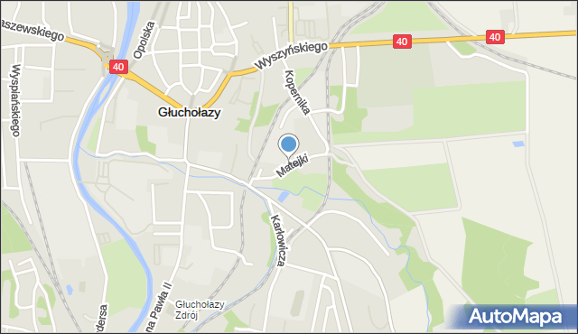 Głuchołazy, Matejki Jana, mapa Głuchołazy