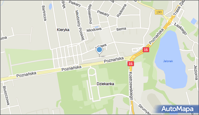 Gniezno, Makowa, mapa Gniezna