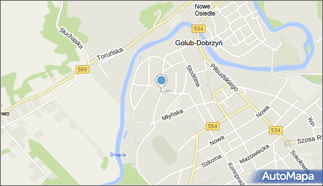 Golub-Dobrzyń, Malinowskiego Ksawerego, ks., mapa Golub-Dobrzyń