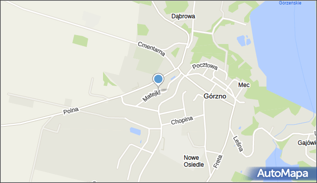 Górzno powiat brodnicki, Matejki Jana, mapa Górzno powiat brodnicki