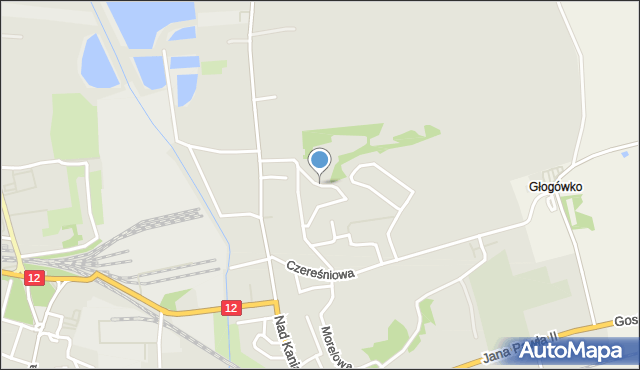 Gostyń, Malinowa, mapa Gostyń