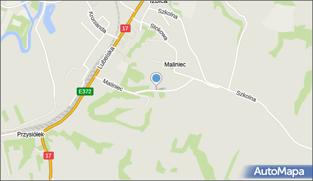 Izbica powiat krasnostawski, Maliniec, mapa Izbica powiat krasnostawski