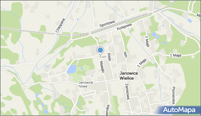 Janowice Wielkie, Matejki Jana, mapa Janowice Wielkie