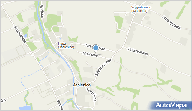 Jasienica powiat bielski, Malinowa, mapa Jasienica powiat bielski