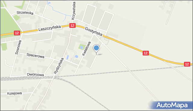 Kąkolewo gmina Osieczna, Malwowa, mapa Kąkolewo gmina Osieczna