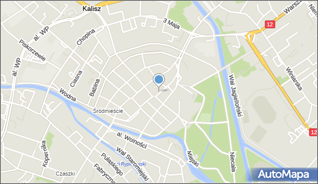 Kalisz, Mariańska, mapa Kalisza