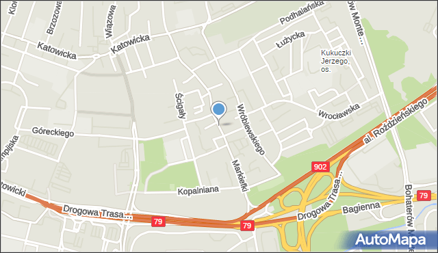 Katowice, Markiefki Leopolda, mapa Katowic