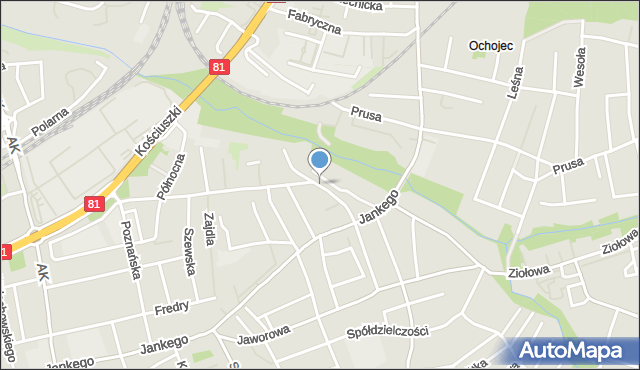 Katowice, Marmurowa, mapa Katowic