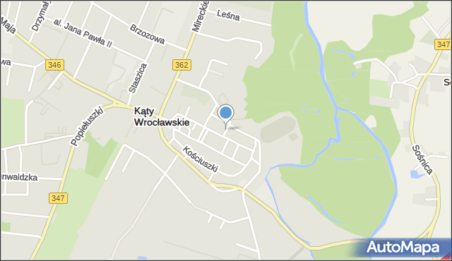 Kąty Wrocławskie, Magistracka, mapa Kąty Wrocławskie