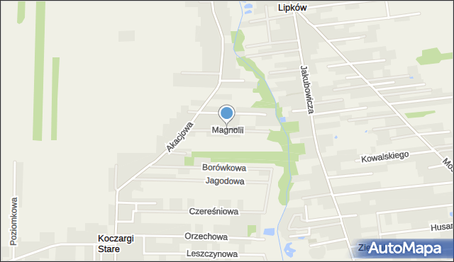 Koczargi Stare, Magnolii, mapa Koczargi Stare