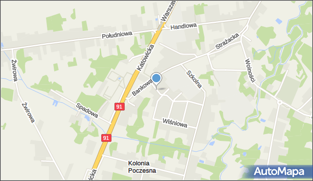 Kolonia Poczesna, Mała, mapa Kolonia Poczesna