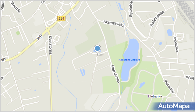 Kościerzyna, Markubowo, mapa Kościerzyna