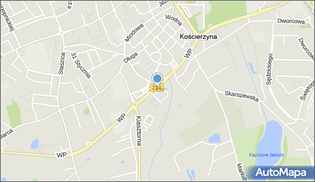 Kościerzyna, Mazurka Dąbrowskiego, mapa Kościerzyna