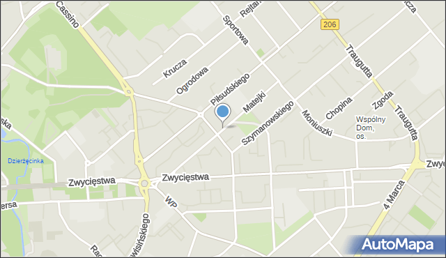 Koszalin, Matejki Jana, mapa Koszalina