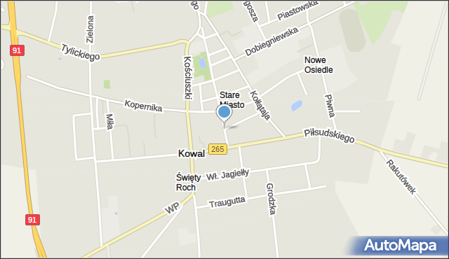 Kowal, Matejki Jana, mapa Kowal