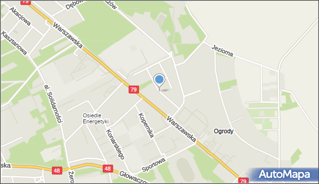 Kozienice, Matki Gruszczyńskiej Kazimiery, mapa Kozienice