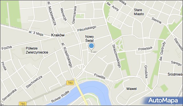 Kraków, Mała, mapa Krakowa