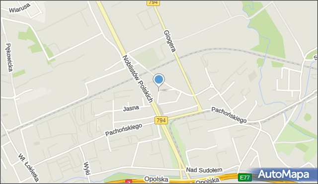 Kraków, Mączna, mapa Krakowa