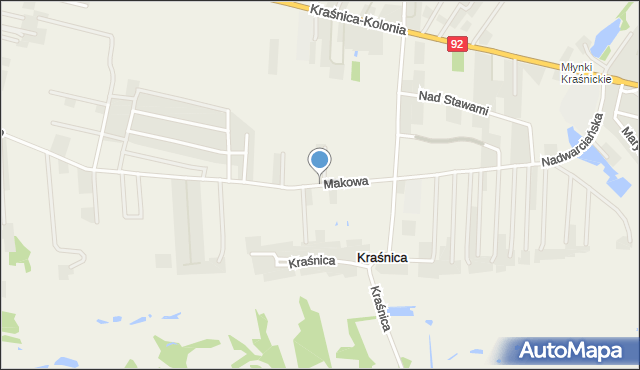 Kraśnica gmina Golina, Makowa, mapa Kraśnica gmina Golina