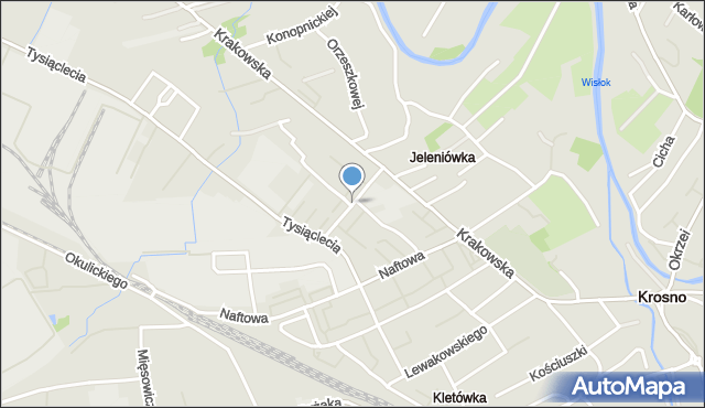 Krosno, Magurów Jana i Stanisława, mapa Krosna