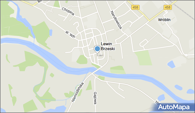 Lewin Brzeski, Matejki Jana, mapa Lewin Brzeski