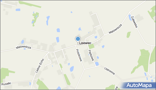 Lisewiec, Malownicza, mapa Lisewiec