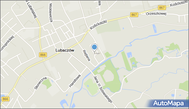 Lubaczów, Mały Łążek, mapa Lubaczów