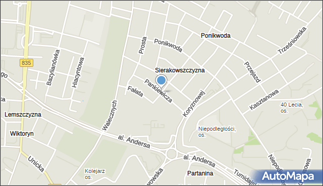 Lublin, Malczewskiego Jacka, mapa Lublina